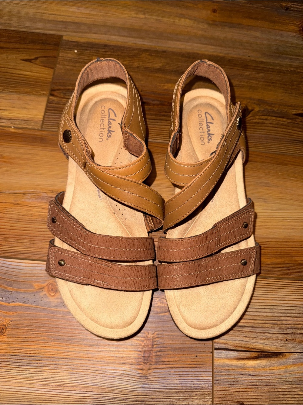Clarks Collection Women’s Brown Comfort Sandals Size 7.5 M